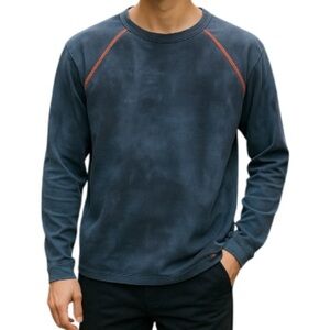 Tommy Jeans Men's Y2K Long Sleeve Tie Dye Shirt Blue Raglan Sleeve Size XL